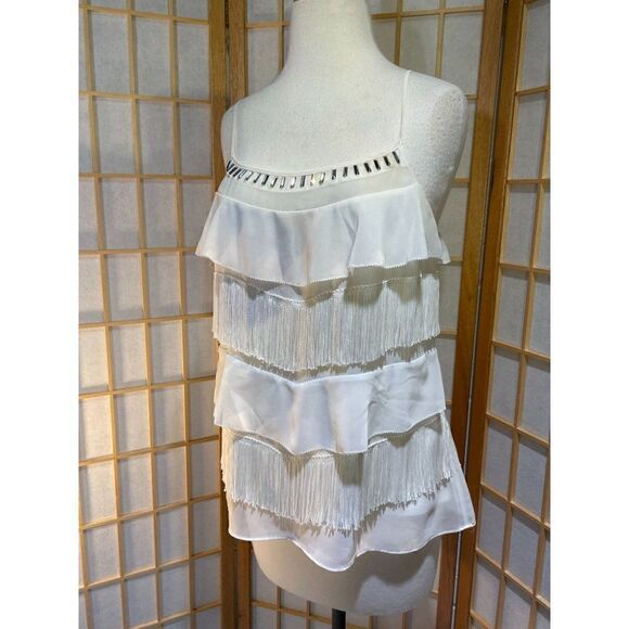 WHBM Med Fringe Sleeveless Blouse - Picture 10 of 16